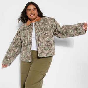 Wild Fable - Women's Padded Denim Barn Jacket - Wild Fable Khak Khaki